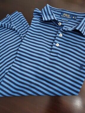Polo by Ralph Lauren Men’s Blue Striped Polo Shirt. Sz. XL